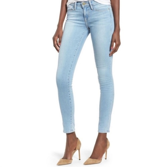 NWT Frame Jeans Women’s Le Skinny de Jeanne Light Blue Wash Size 30 - Picture 1 of 12